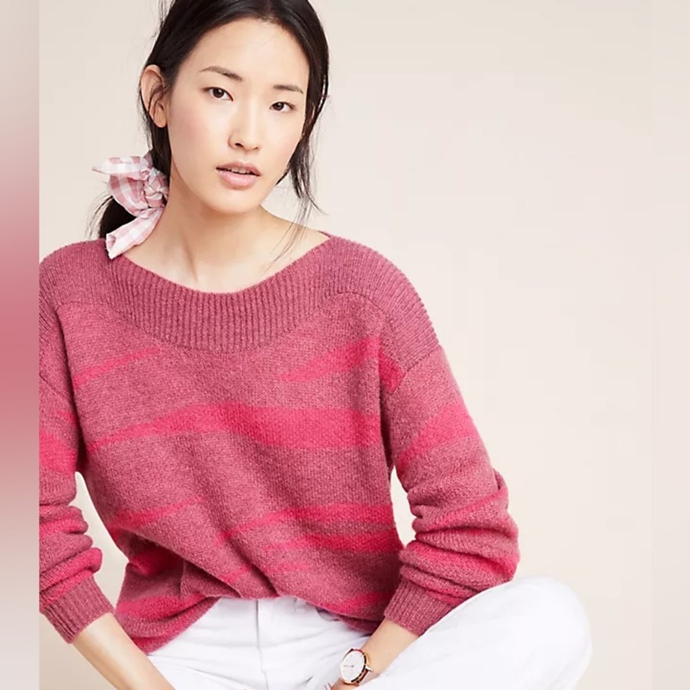 Anthropologie Zebra striped knit pullover - Picture 3 of 3